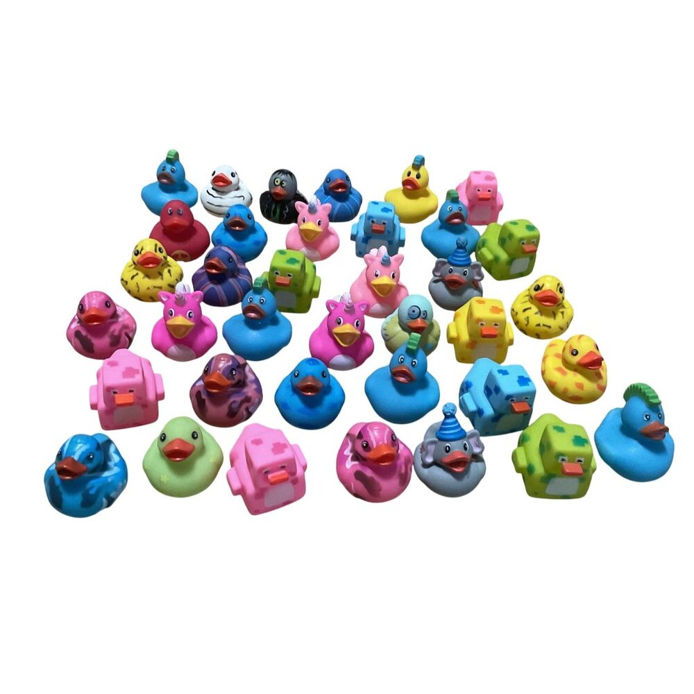 Lot of 36 Rubber Ducks Mohawks Zombies Minecraft Jeep Ducking 2"